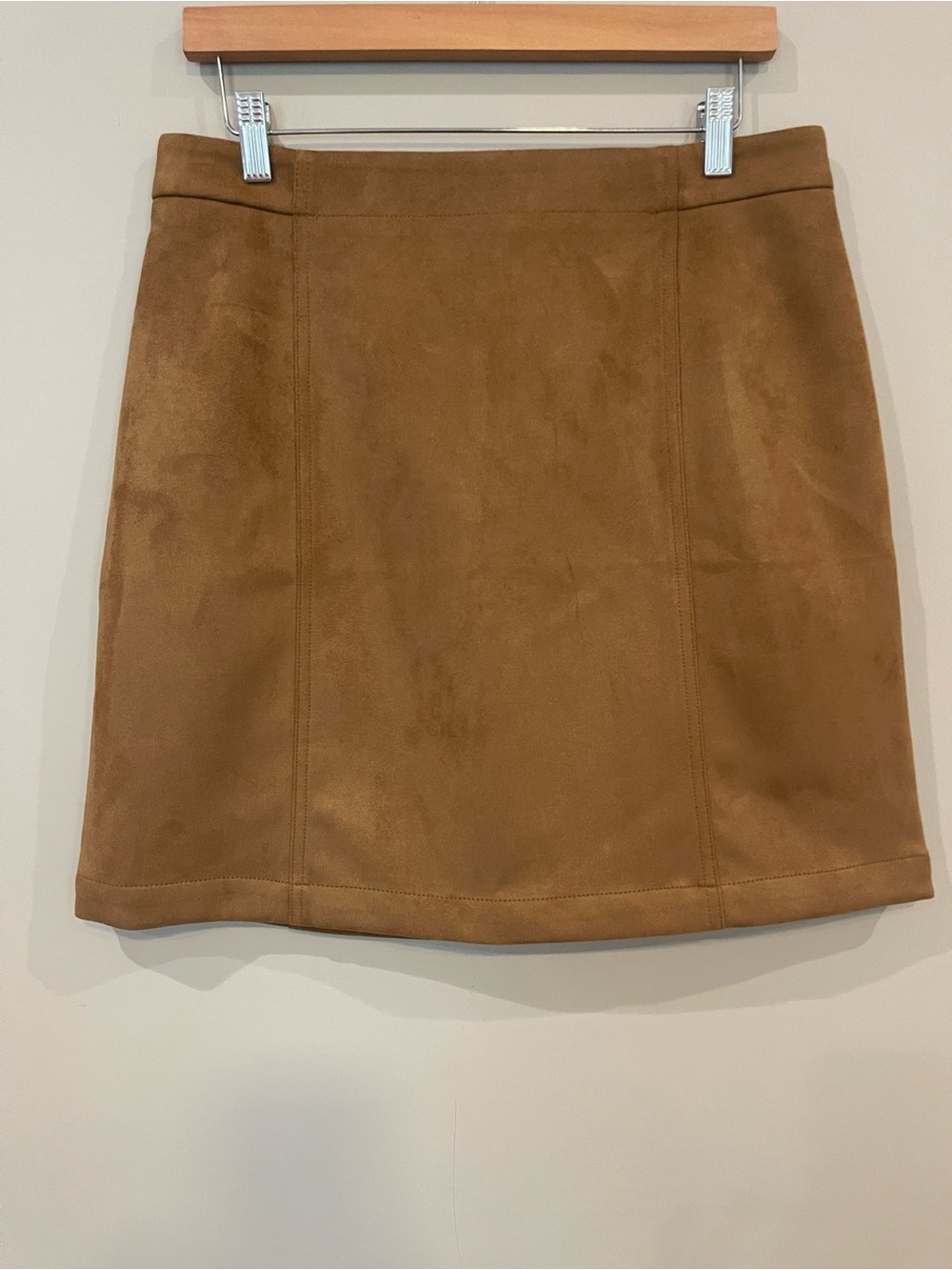 Ann Taylor Camel Faux Suede Mini Skirt